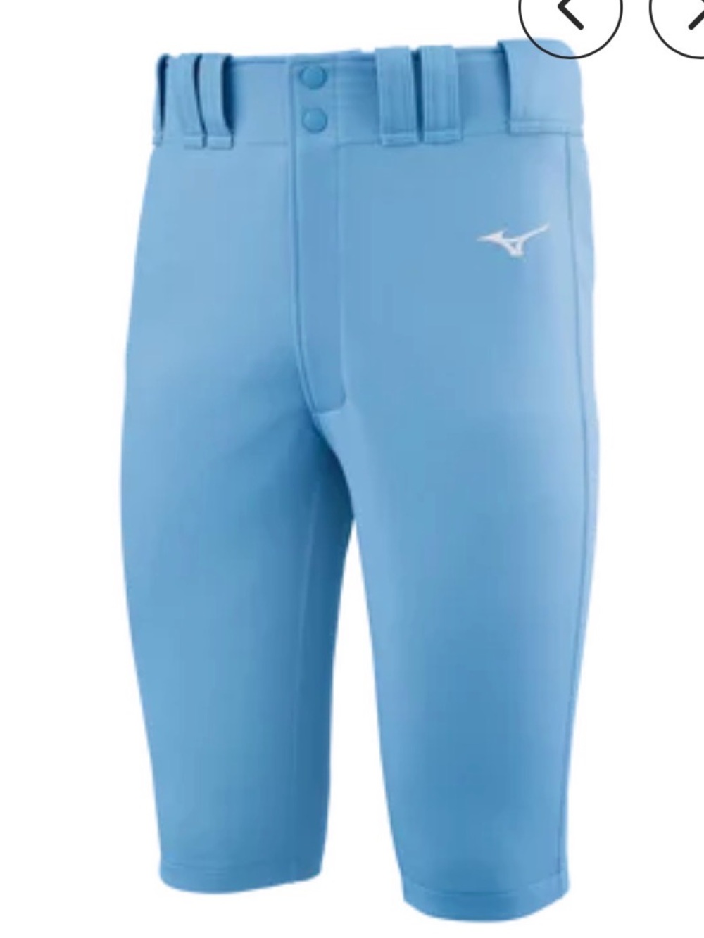 Mizuno Premier Shorty Baseball Pants - Style 351162 - Mens XS - Mens S